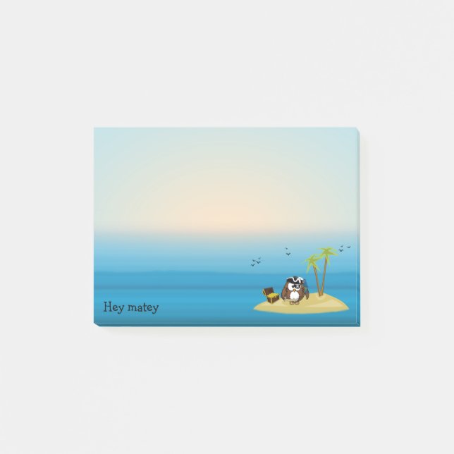 skattsökandenugglan Posta-Den-Notera vadderar Post-it Block (Framsida)