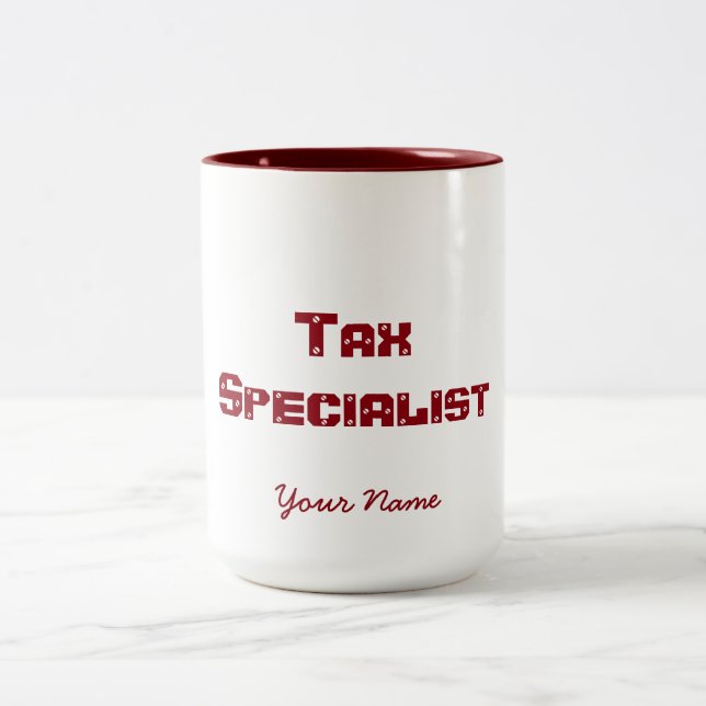 "SKATTSPECIALIST ", Två-Tonad MUGG (Center)
