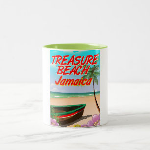 Skattstrand Jamaica reseposter Två-Tonad Mugg