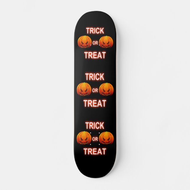 Skattstyrelsen Bus eller godis Pumpkins Skateboard Bräda 21,5 Cm (Framsida)