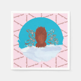 Skavagerjakt på roligt ekorre grävande på pastelle pappersservett