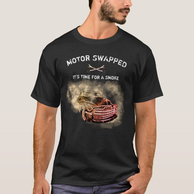 Skavlig motorbyte för återställande Lastbil röksnå T Shirt (Framsida)