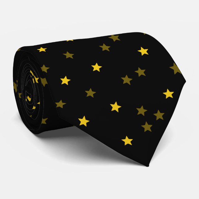 Skaymarts Black Färg Golden Star Neck Tie Slips (Rullad)