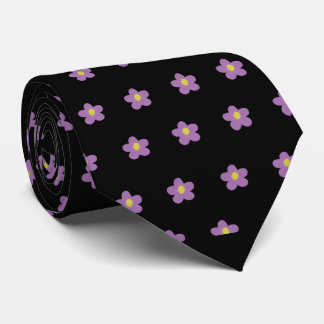 Skaymarts Black Färg Ro Blommigt Design Neck Tie Slips