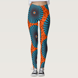 SKAYMARTS | Black Orange African Prints Leggings