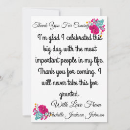 Skaymarts | Blommig tack för att du kom-kort Kort