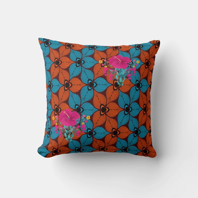 SKAYMARTS | Blommigt African Prints Dekorativ kudd Kudde (Framsida)