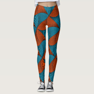 SKAYMARTS Blue Mönster African Ankara Leggings