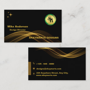 Skaymarts Logotyp Busi, svart Guld, minimalistis Visitkort