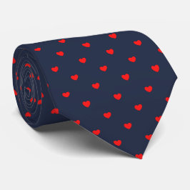 Skaymarts Navy Blue Red Hearty Design Neck Tie Slips