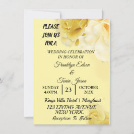 Skaymarts | Romantisk Gult Botanical Bröllop Invi Inbjudningar