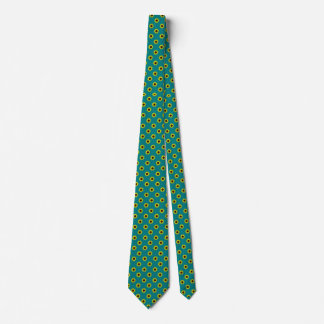 Skaymarts Teal Grönt Färg Solros Neck Tie Slips