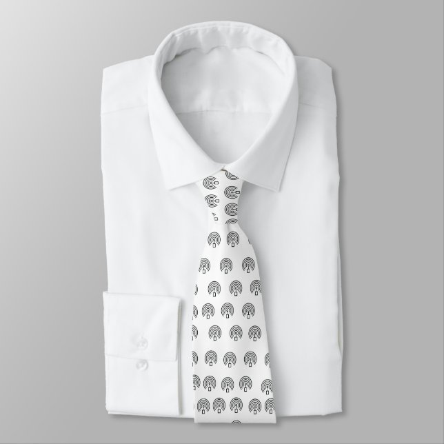 Skaymarts White Färg Black Signal Neck Tie Slips (Bunden)