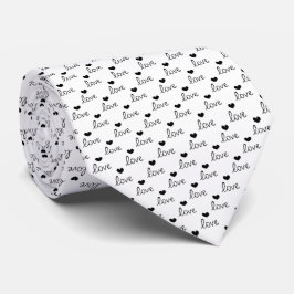 Skaymarts White Kärlek Design Neck Tie Slips