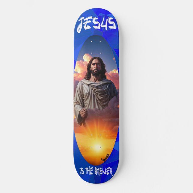 SKB_Jesus är svaret Mini Skateboard Bräda 18,5 Cm (Framsida)