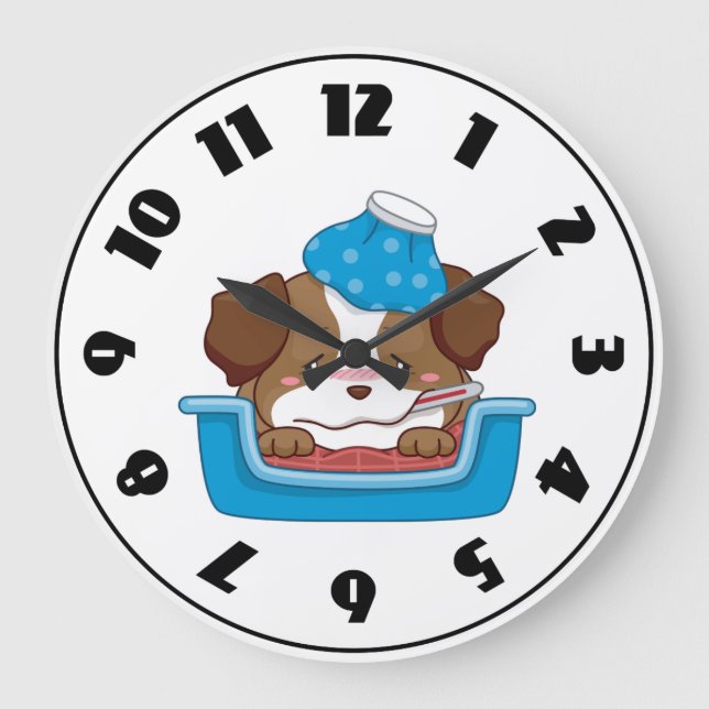 Skeck Puppy Clock Stor Klocka (Framsida)