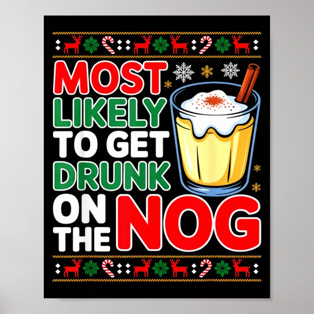 Sked Eggnog Most Likely To Get Drunk On The Nog Ch Poster (Framsidan)