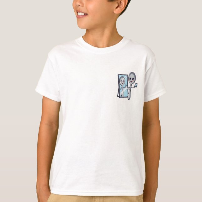 Sked som tar en spegel-selfie för barn t shirt (Framsida)