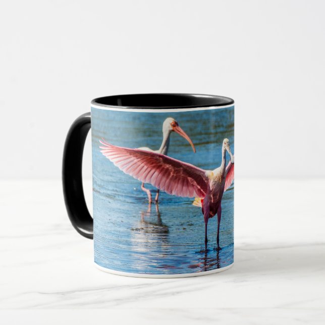 Skedspoonbill Svart 11 oz Kombimugg Mugg (Framsida vänster)