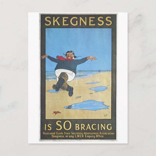 Skegness England Seaside Vintage resor vykort (Framsida)