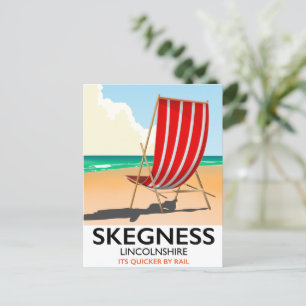 Skegness Lincolnshire strand affisch Vykort