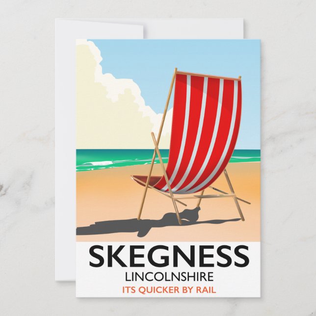 Skegness Lincolnshire-stranden poster Inbjudningar (Framsida)