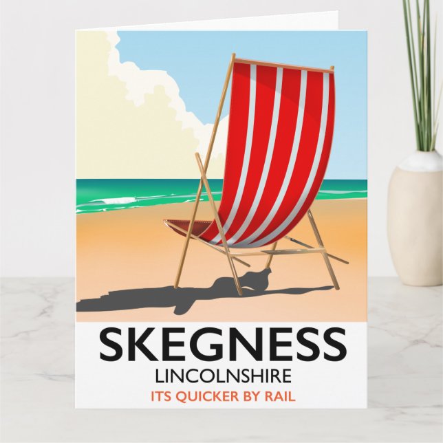 Skegness Lincolnshire-stranden poster Kort (Framsida)