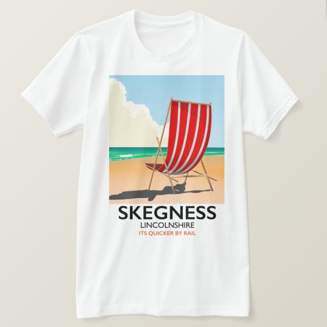 Skegness Lincolnshire-stranden poster T Shirt (Design framsida)