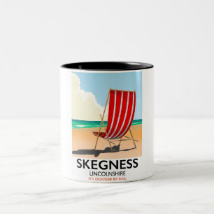 Skegness Lincolnshire-stranden poster Två-Tonad Mugg