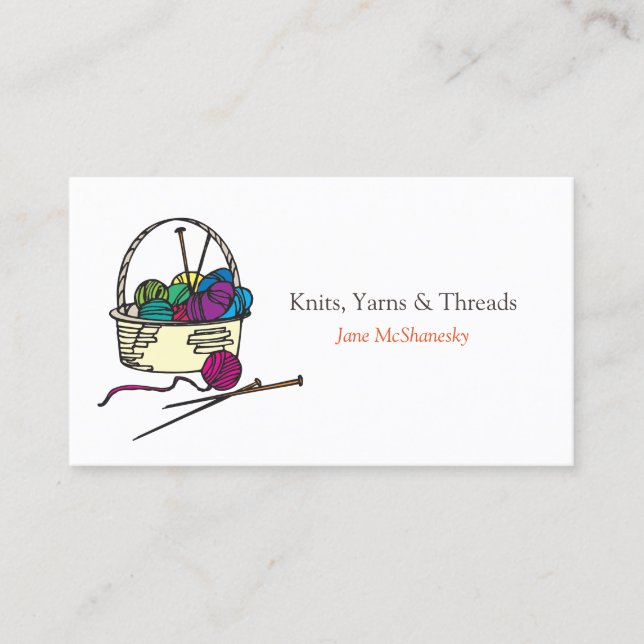 Skein Crochet Yarn Knitting Craft Business Visitkort (Framsida)