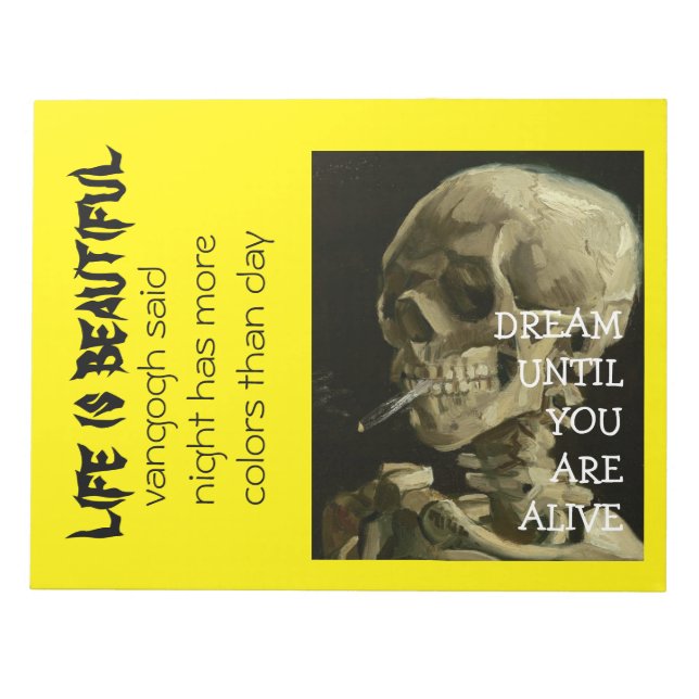 Skelcigarett brännas av vangogh | halloween anteckningsblock (Framsida)