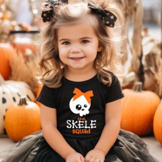 Skele Squad Bow Orange Halloween-familjmatchning T Shirt