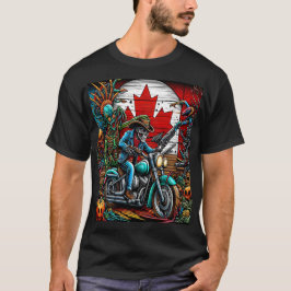Skeletal Biker in an Apocalyptic World T Shirt