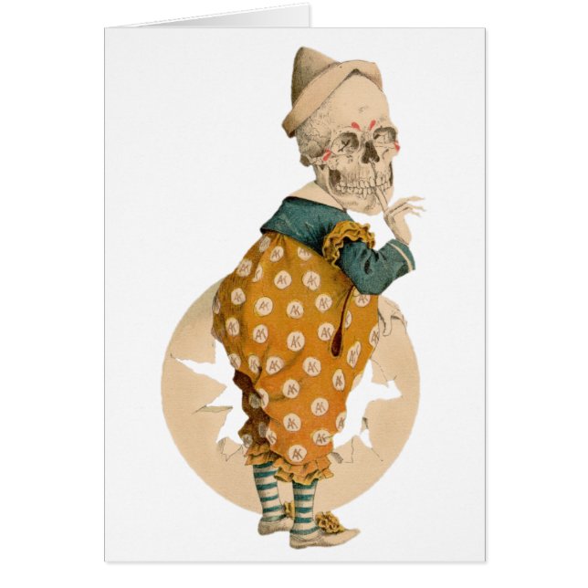 Skeletal clown hälsningskort (Framsidan)