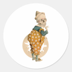Skeletal clown runt klistermärke
