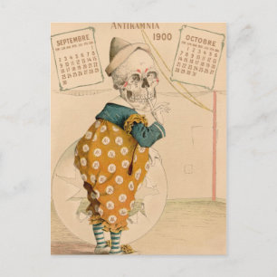 Skeletal Clown Vykort