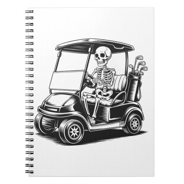 Skeletal Golfer Skull som spelar Golf Anteckningsbok (Framsidan)
