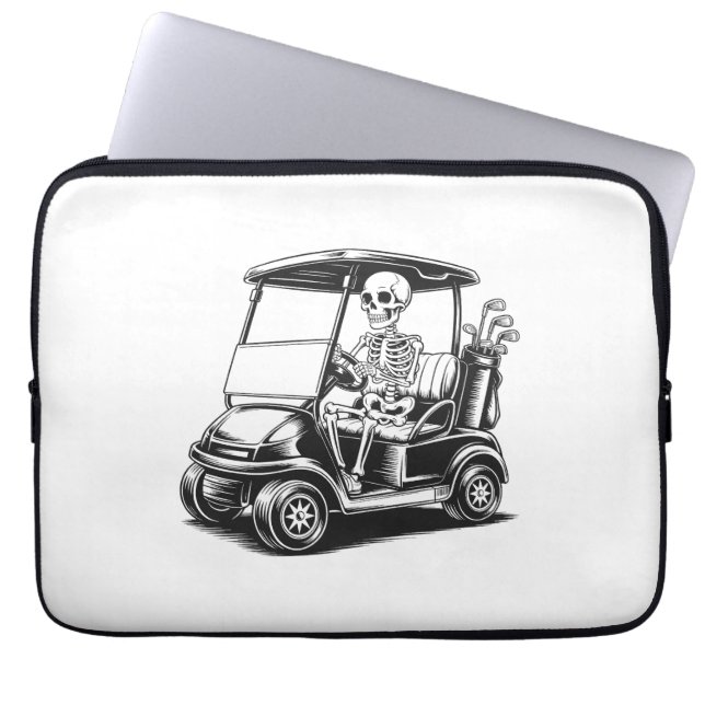 Skeletal Golfer Skull som spelar Golf Laptop Fodral (Framsidan)