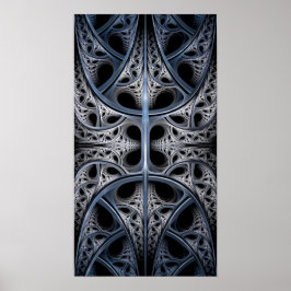 Skeletal Hall fractal art Poster