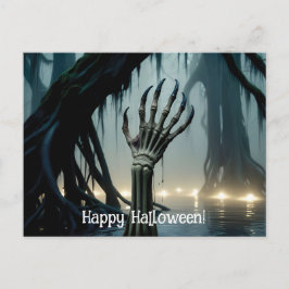 Skeletal Hand, 6 Finger, som når ut ur träsket Vykort