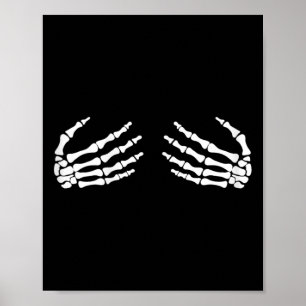 Skeletal Händer på bröstkorg och bröstkorg Poster