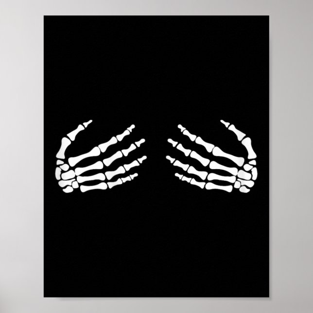 Skeletal Händer på bröstkorg och bröstkorg Poster (Framsidan)