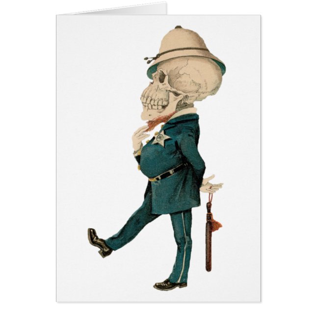 Skeletal kommendera hälsningskort (Framsidan)