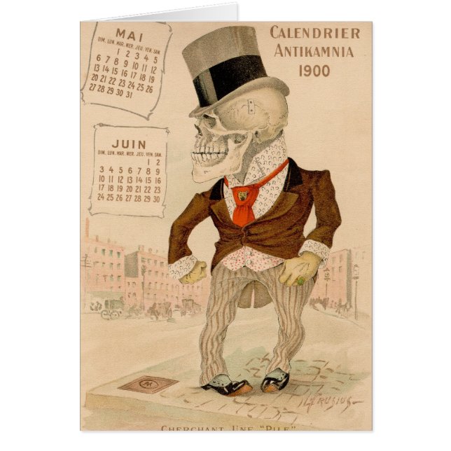 Skeletal kostym hälsningskort (Framsidan)