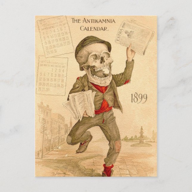 Skeletal Paperboy Vykort (Framsida)