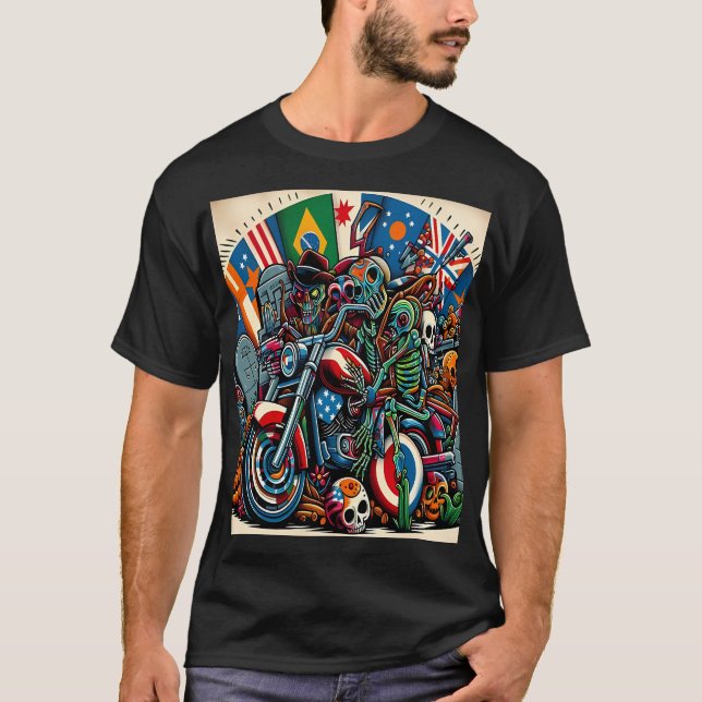 Skeletal Riders on an International Journey T Shirt (Framsida)