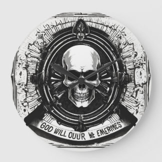 "Skeletelegance: Mini Skull Wall Clock" Stor Klocka