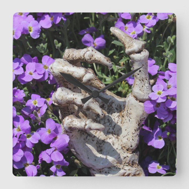 Skelethand - Gothic / Wanduhr Fyrkantig Klocka (Framsida)