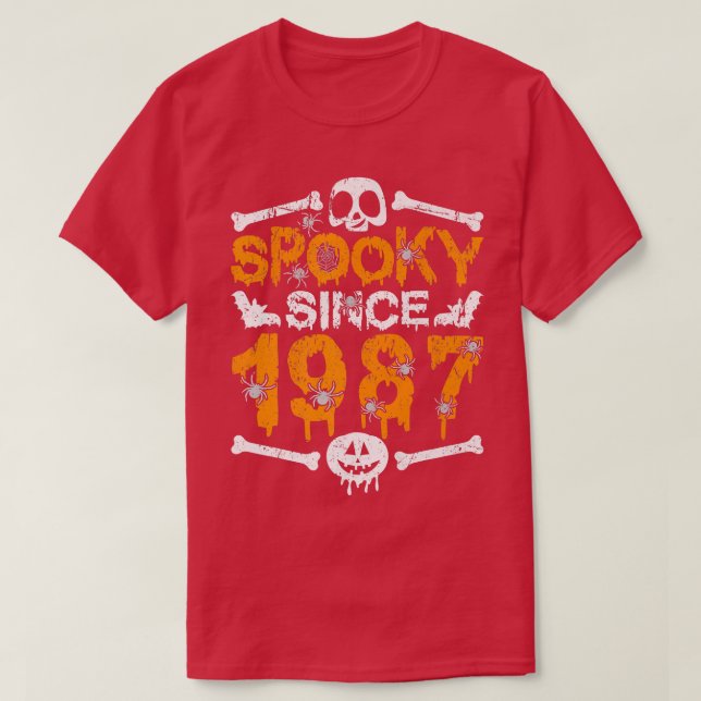 Skeleton 35e Birthday Hal sedan 1987 T Shirt (Design framsida)