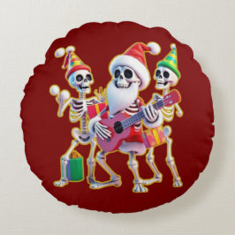 **Skeleton 3D Christm Santa Party – Funnyas Skelet Rund Kudde